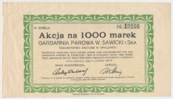 Garbarnia Parowa W. SAWICKI i Ska, Em.3, 1.000 mk 1924