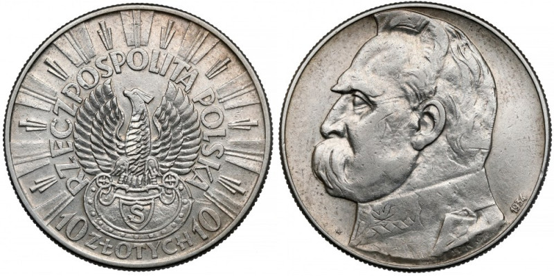 Strzelecki, Piłsudski 10 złotych 1934 Reference: Chałupski 2.31.1.a (R), Parchim...