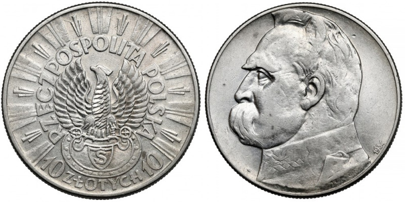 Strzelecki, Piłsudski 10 złotych 1934 Reference: Chałupski 2.31.1.a (R), Parchim...