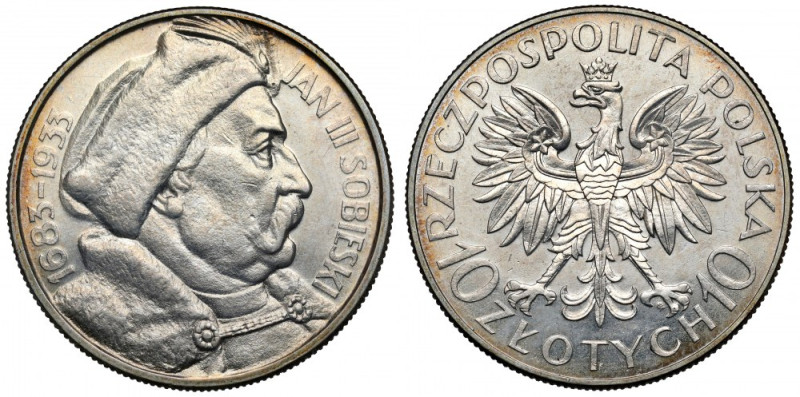 Sobieski 10 złotych 1933 Bardzo ładna, menniczej świeżości sztuka. 
Reference: ...