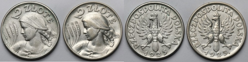 Kobieta i kłosy, 2 złote 1925 - zestaw (2szt) 
Grade: 3+, 3+