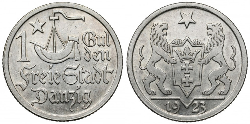 Gdańsk, 1 gulden 1923 Bardzo ładne. 
Reference: Parchimowicz 61.a
Grade: XF/XF...