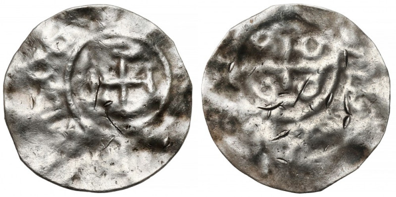 Bolesław Chrobry, Denar typu REX/REX (1015-1020) - B.RZADKI Bardzo rzadki typ de...