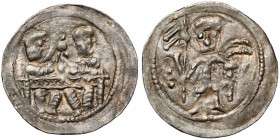 Bolesław IV Kędzierzawy, Denar - Dwóch za stołem- dwa łuki