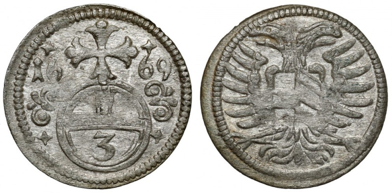 Śląsk, Leopold I, Greszel 1669, Opole Bardzo ładne. 
Reference: Gołek 93
Grade...