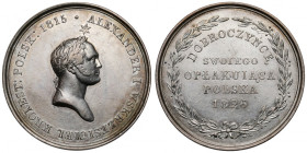 Medal Dobroczyńcę swojego opłakująca Polska 1826 - DUŻY R1