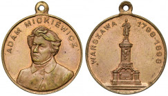 Medalik Adam Mickiewicz / Warszawa 1798-1898