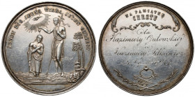 Medal chrzcielny SREBRO 'Na Pamiątkę Chrztu'