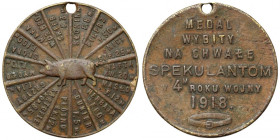 Medal Wybity na Chwałę Spekulantom 1918