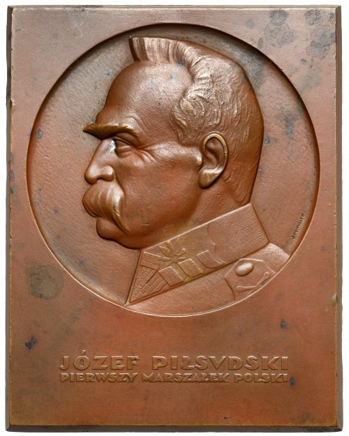 Plakieta MW (90x70cm) Józef Piłsudski Pierwszy Marszałek (Aumiller) 1936 - rzadk...