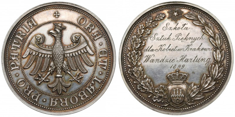 Medal, Szkoła Sztuk Pięknych dla Kobiet w Krakowie - Wandzie Hartung 1899 Efekto...