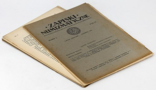 Zapiski Numizmatyczne 1928/2 Komplet z tablicą i dodatkiem.