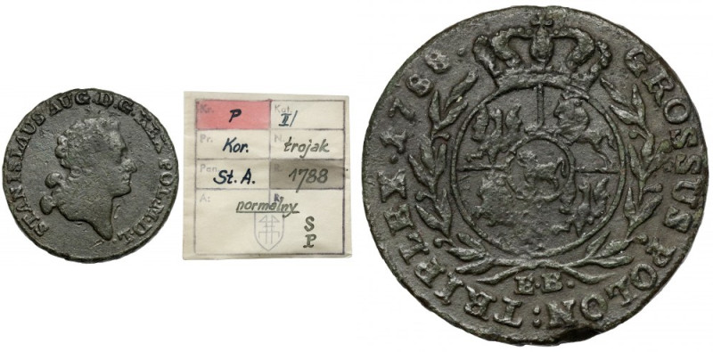 Poniatowski, Trojak 1788 EB, Warszawa - ex. Kałkowski Egzemplarz z kolekcji Tade...