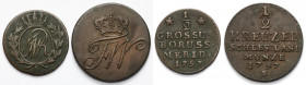 Śląsk i Prusy Południowe, 1/2 krajcara i Półgrosz 1797-B, Wrocław - zestaw (2szt)