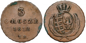 Księstwo Warszawskie, 3 grosze 1812 IB
