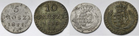 Księstwo Warszawskie, 5-10 groszy 1811-1813 - zestaw (2szt)