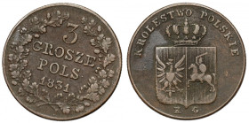 Powstanie Listopadowe, 3 grosze 1831 KG - skrętka