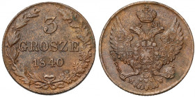 3 grosze 1840 MW, Warszawa RR