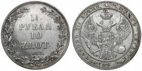 1-1/2 rubla = 10 złotych 1833 НГ, Petersburg - pierwszy
