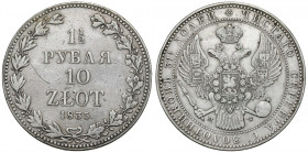 1-1/2 rubla = 10 złotych 1835 MW, Warszawa - PIERWSZA Ber.15zł