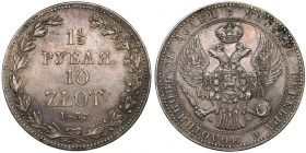 1-1/2 rubla = 10 złotych 1837 MW, Warszawa - b.ładne