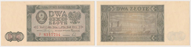 2 złote 1948 - P Rzadka seria jednoliterowa.&nbsp; 
Reference: Miłczak 134a
Gr...