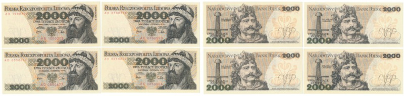 2.000 zł 1979 - AB, AC, AD i AE - zestaw (4szt) AC w st.1/1-, pozostałe st.1 
G...