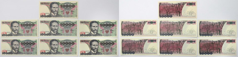 10.000 zł 1988 - MIX serii - zestaw (7szt) 
Grade: UNC