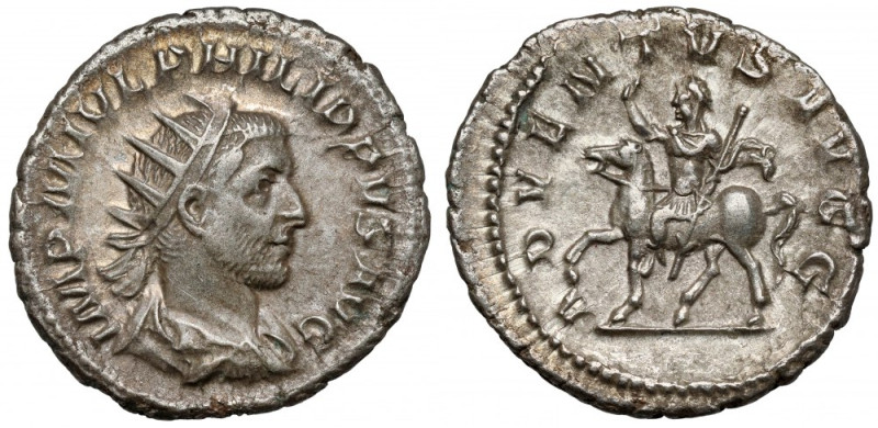 Filip I Arab (244-249 n.e.) Antoninian Awers: Popiersie cesarza w koronie promie...