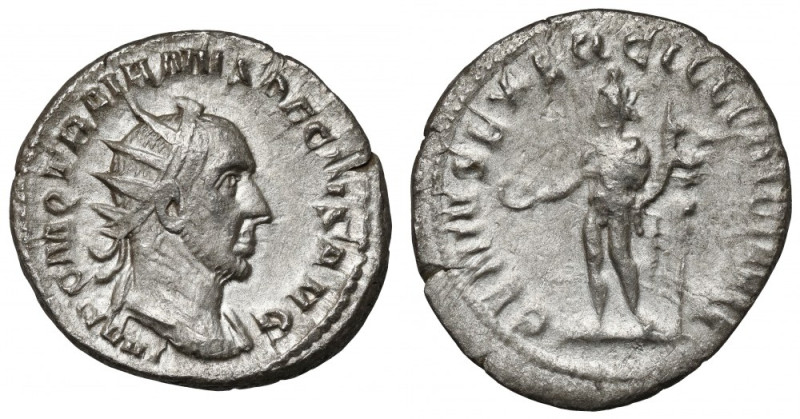 Trajan Decjusz (249-251 n.e.) Antoninian Awers: Popiersie cesarza w koronie prom...