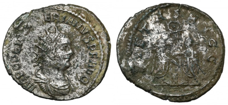 Walerian (253-260 n.e.) Antoninian Awers: Popiersie cesarza w koronie promienist...