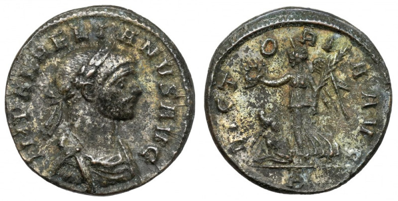 Aurelian (270-275 n.e.) DENAR, Rzym - rzadki Awers: Popiersie cesarza w wieńcu l...