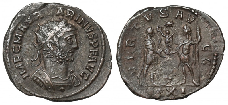 Karynus (283-285 n.e.) Antoninian, Antiochia Awers: Popiersie cesarza w koronie ...