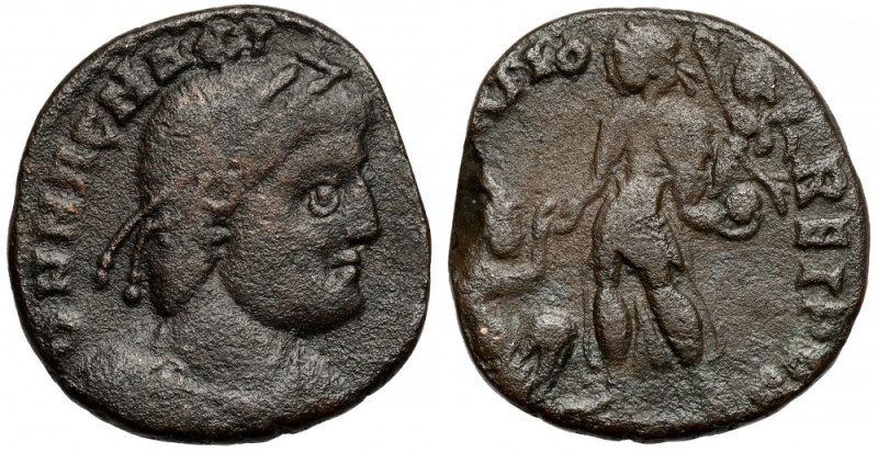 Magnus Maksymus (387-388 n.e.) Follis - b.rzadkie popiersie Bardzo rzadkie, grub...