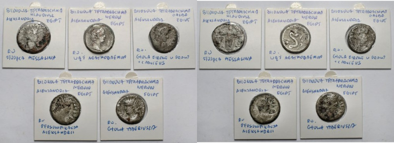 Cesarstwo Rzymskie, Tetradrachmy, Aleksandria - zestaw (5szt)