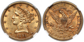 USA, 5 dolarów 1891-CC, Carson City