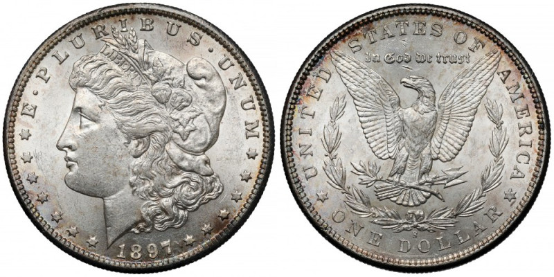 USA, Dolar 1897-S, San Francisco - Morgan Dollar 
Grade: XF+/AU