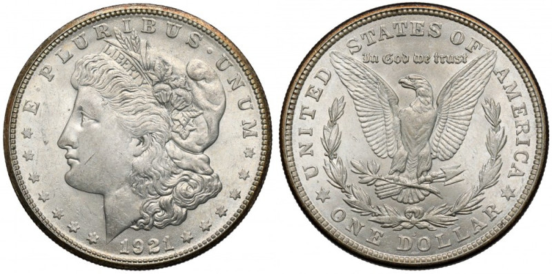 USA, Dolar 1921-S, San Francisco - Morgan Dollar 
Grade: XF+