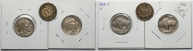 USA, 1 i 5 centów 1863-1917 - zestaw (3szt)