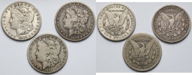 USA, Dolar 1896-1901 - Morgan Dollar - zestaw (3szt)