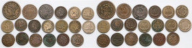 USA, 1-2 centy i żetony - zestaw (19szt)