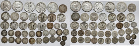 USA, od 3 centów do 1/2 dolara - zestaw (42szt)