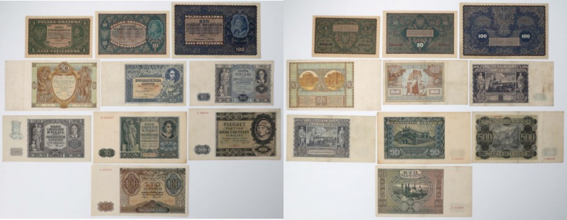 Zestaw banknotów polskich 1919-1941 (10szt)