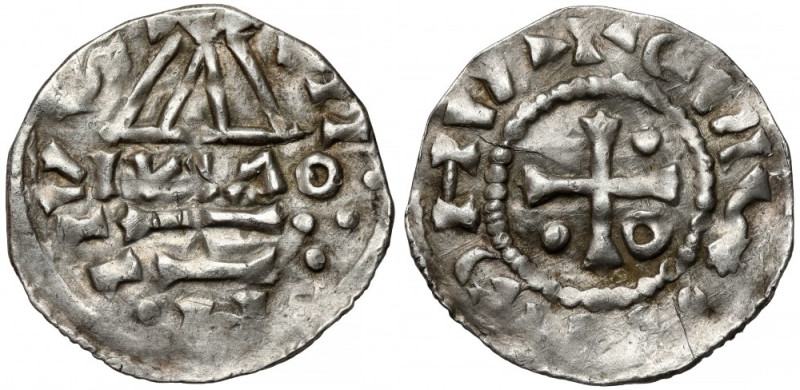 Regensburg, Heinrich II (955-976 / 985-995) Denar Srebro, średnica 20,5 mm, waga...