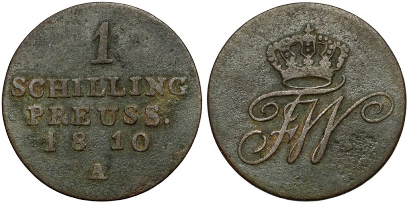 Prusy, Friedrich Wilhelm III, Szeląg 1810-A, Berlin - rzadki 
Grade: VF