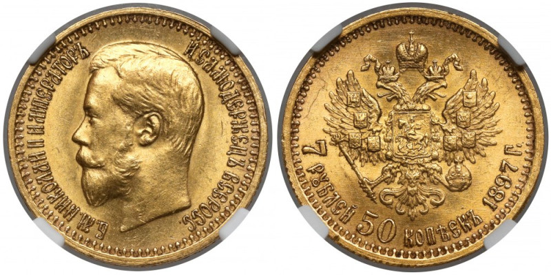 Rosja, Mikołaj II, 7,5 rubla 1897 AG, Petersburg Reference: Bitkin 17
Grade: NG...