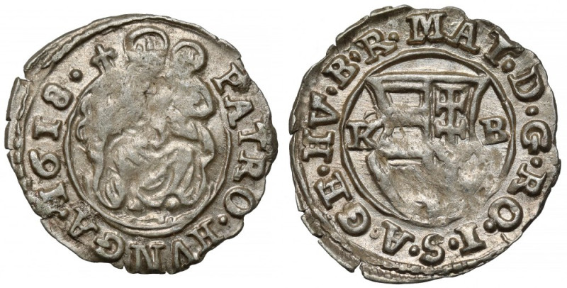 Węgry, Matthias II, Denar 1618 KB, Kremnica 
Grade: XF/XF+