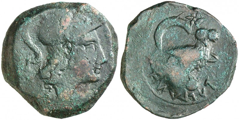 (215-211 a.C.). Italia. Populonia. Sextante. (S. falta) (CNG. I, 180). 12,75 g. ...