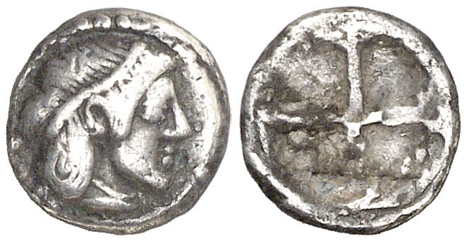 (475-470 a.C.). Sicilia. Siracusa. Óbolo. (S. 917) (CNG. II, 1371). 0,67 g. Acuñ...