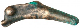 (525-410 a.C.). Olbia. Moneda de bronce en forma de delfín. (S. 1684 sim) (CNG. III, 1879 sim). 1,40 g. MBC+.